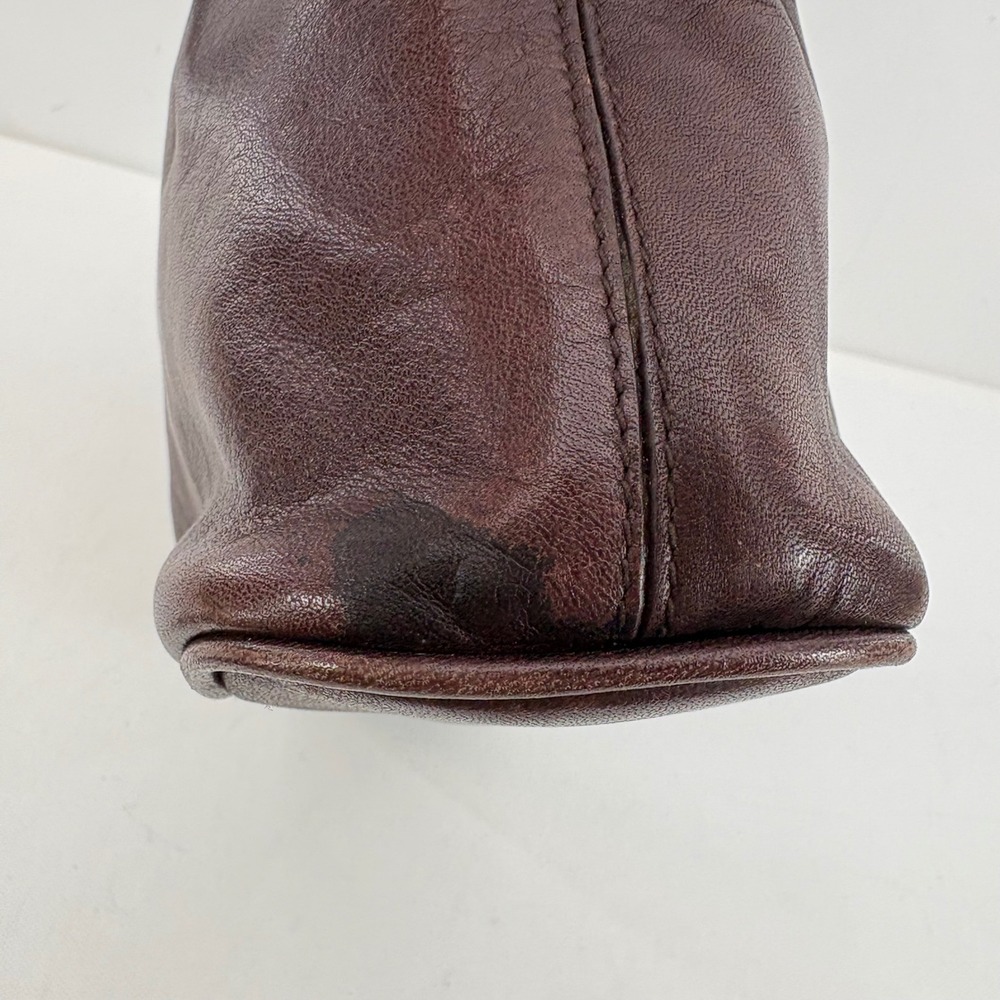 Ralph Lauren Brown Leather Croc Embossed Shoulder Bag RL Logo Hobo Handbag - Picture 4 of 16